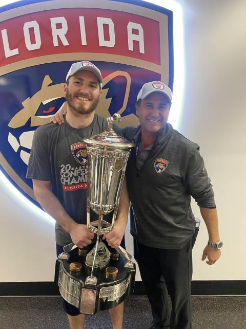 Dr. Albert with Panther player, Matthew Tkachuk.