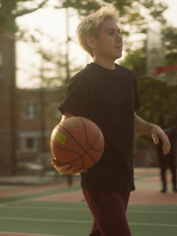 Jesse playing basketball